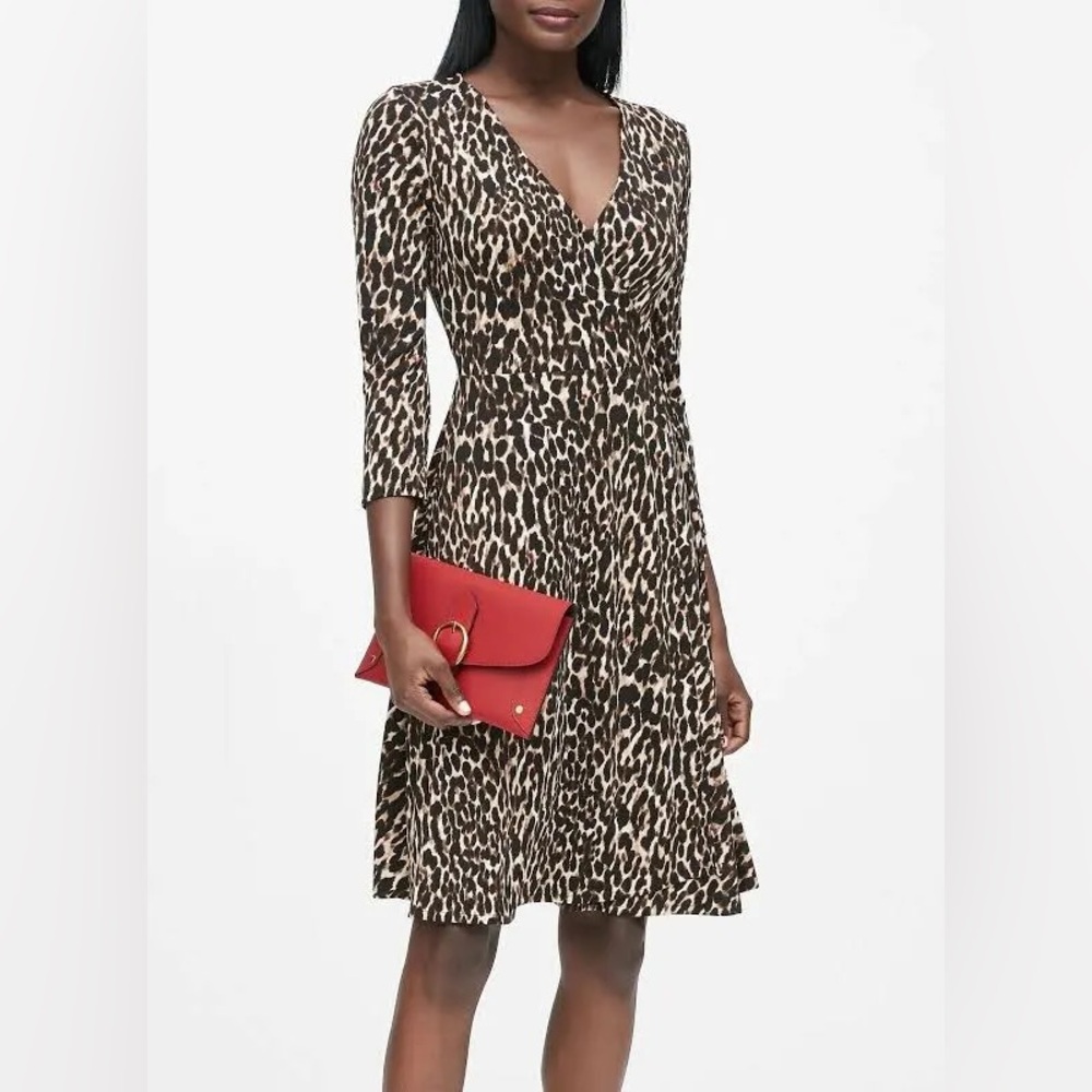 Leopard Print Wrap Dress